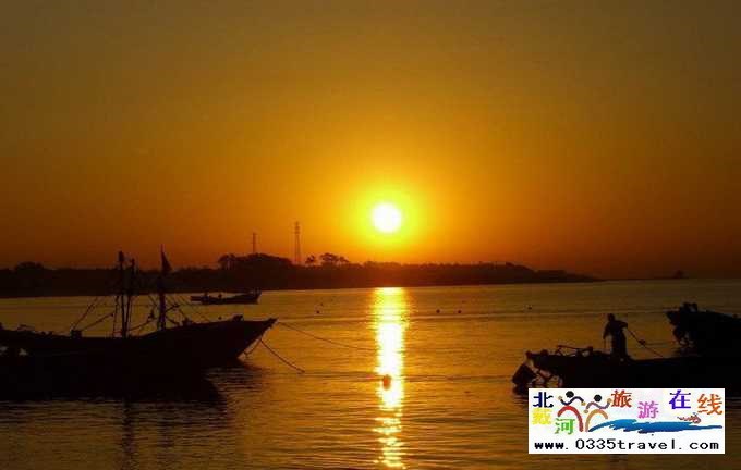 東戴河北戴河南戴河出海打漁看日出